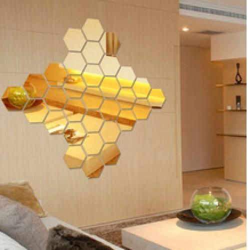 10 pcs de miroir lina hexagonal de décoration avec 22/18cm