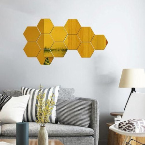 10 pcs de miroir lina hexagonal de décoration avec 22/18cm