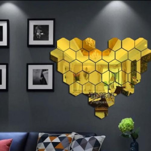 10 pcs de miroir lina hexagonal de décoration avec 22/18cm