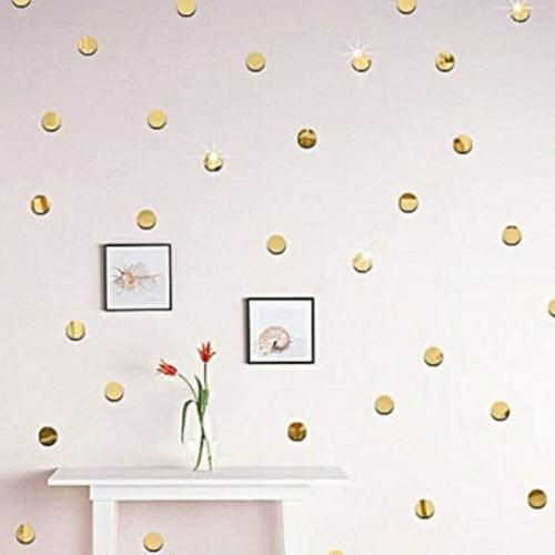 10pièces miroir Cerle de décoration  en taille de 5 cm doré