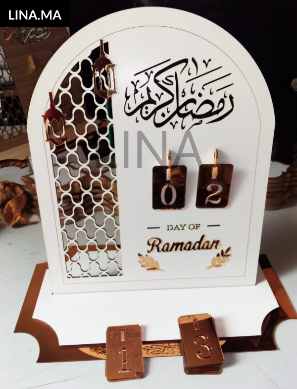 رمضان كريم العد التنازلي زخرفة التقويم