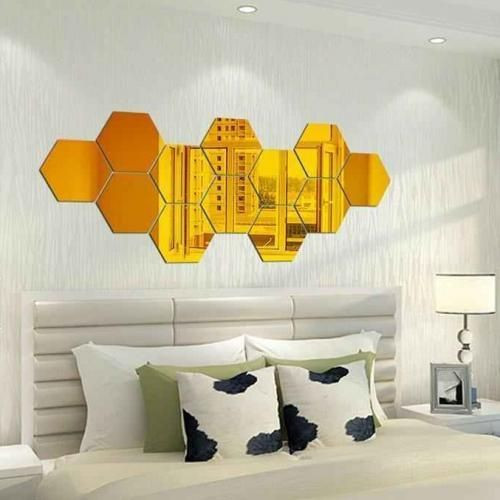 10 pcs miroir Lina hexagonal de décoration 21*18 Doré