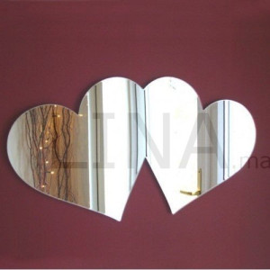 MIROIR LINA DE 2 COEURS INSEPARABLES