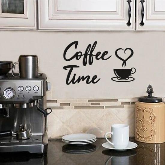 Coffee Time Art Mural en Bois Cuisine Décoration Maison Salon Style Ornement 30x45 Cm