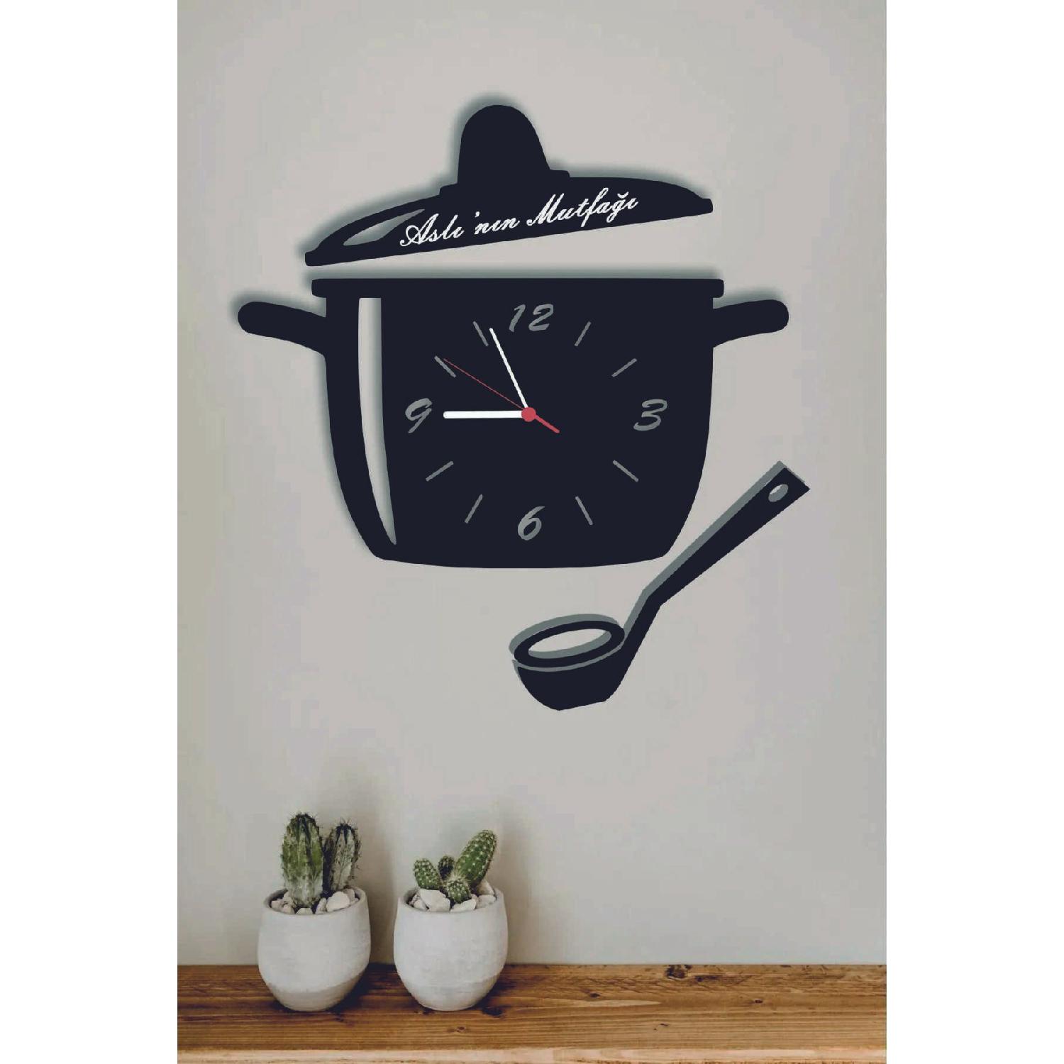 Horloge murale de cuisine avec modèle de cache-Pot, le nom peut être écrit, horloge de cuisine 30cm