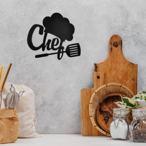 Tableau décoratif top chef en bois de 5 mm (Dim 37*32)