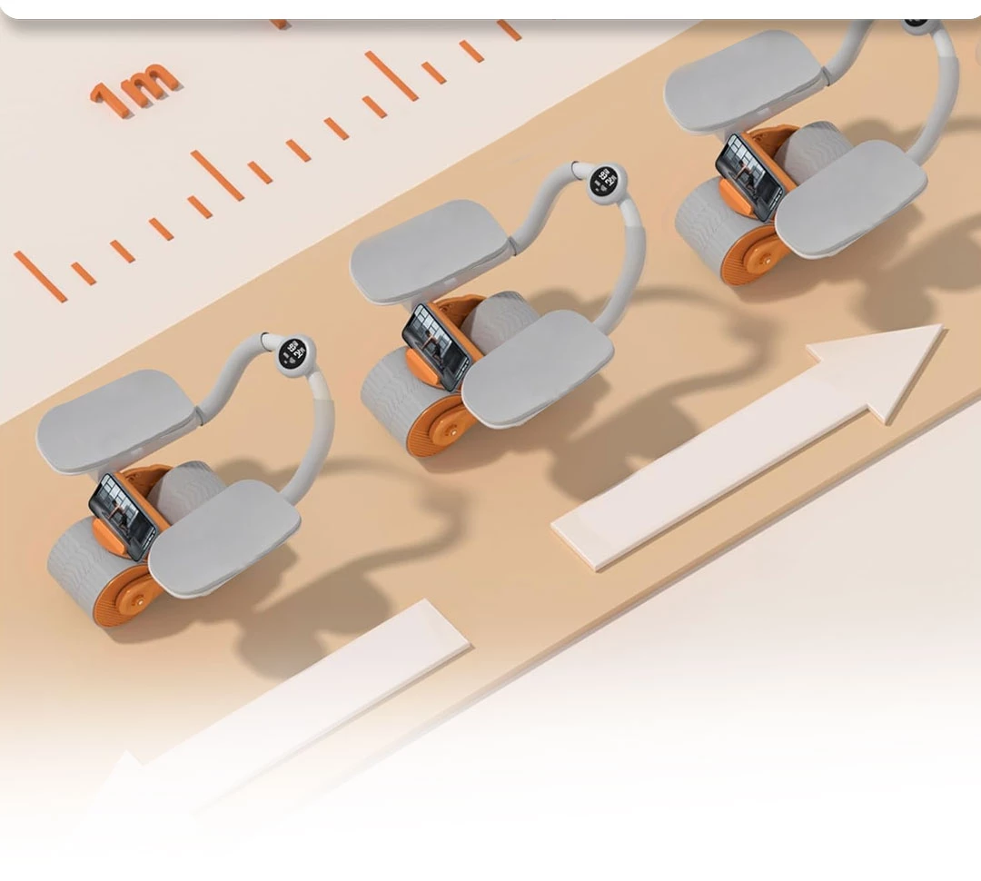 Automatic Rebound Abdominal Wheel عجلة البطن الآلية ذات العودة التلقائية مع دعم للمرفقين